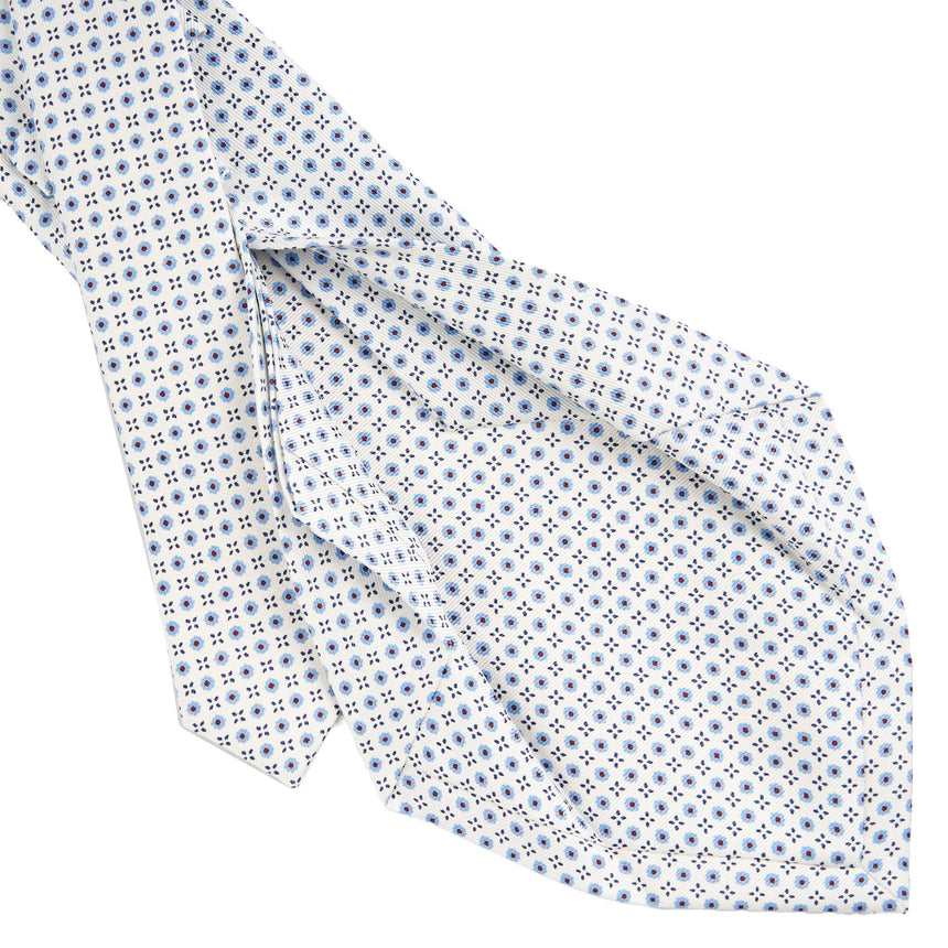 WHITE 5 FOLD SARTORIAL SILK TIE