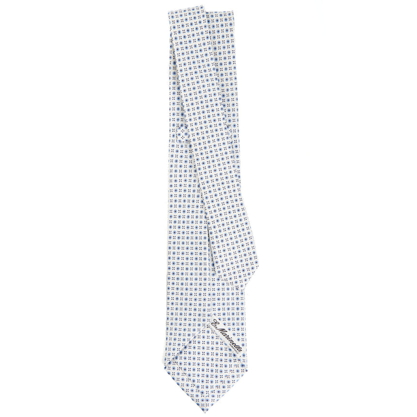 WHITE 5 FOLD SARTORIAL SILK TIE