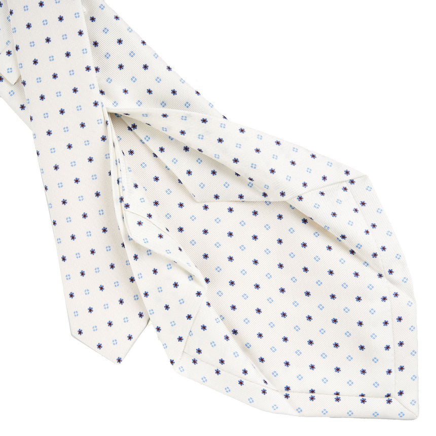 WHITE 5 FOLD SARTORIAL SILK TIE