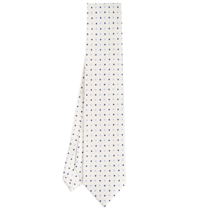 WHITE 5 FOLD SARTORIAL SILK TIE
