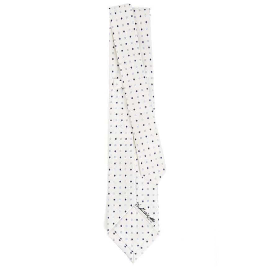 WHITE 5 FOLD SARTORIAL SILK TIE