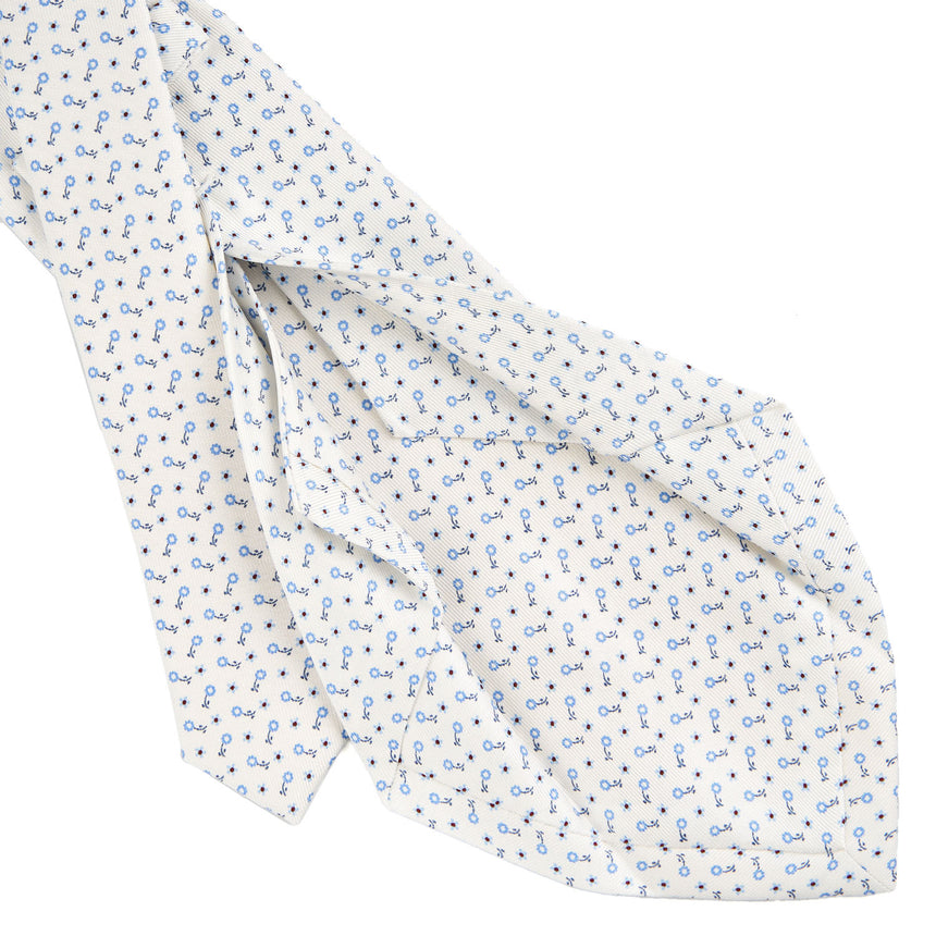 CRAVATTA SARTORIALE 5 PIEGHE IN SETA BIANCA