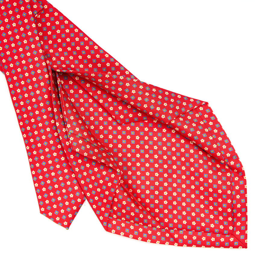 CRAVATTA SARTORIALE 5 PIEGHE IN SETA ROSSA