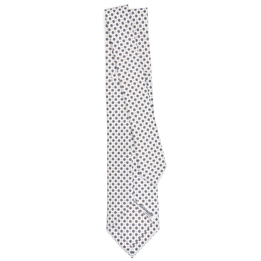 WHITE 5 FOLD SARTORIAL SILK TIE