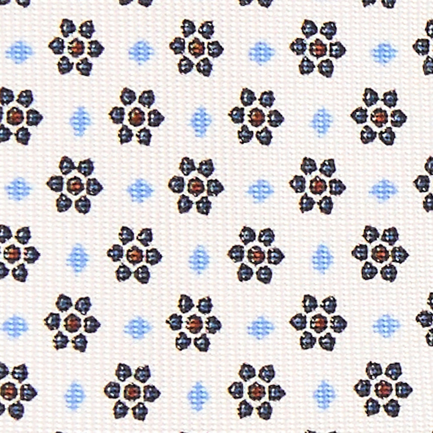 WHITE 5 FOLD SARTORIAL SILK TIE