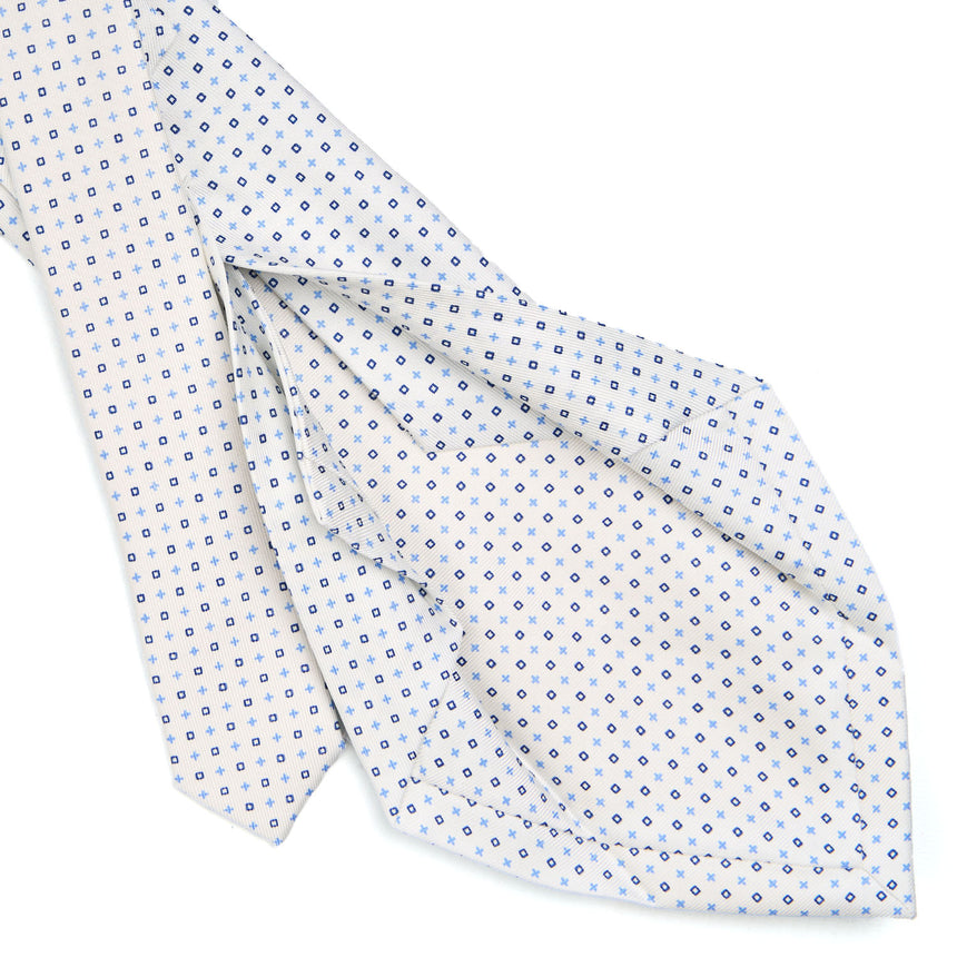 WHITE 5 FOLD SARTORIAL SILK TIE