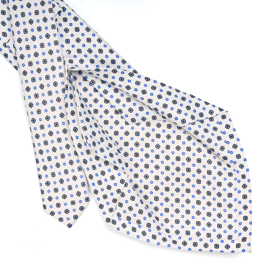 WHITE 5 FOLD SARTORIAL SILK TIE