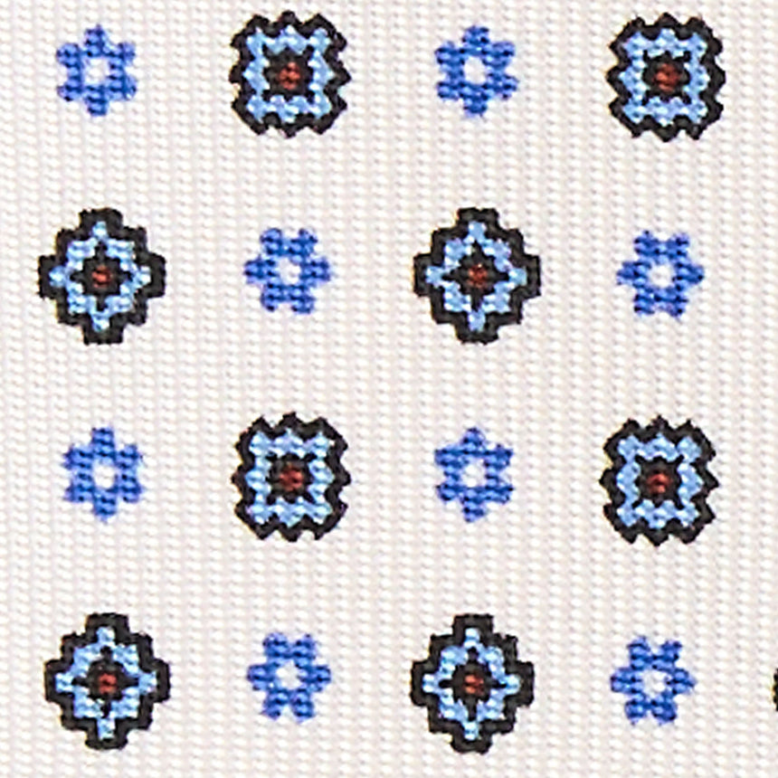 WHITE 5 FOLD SARTORIAL SILK TIE
