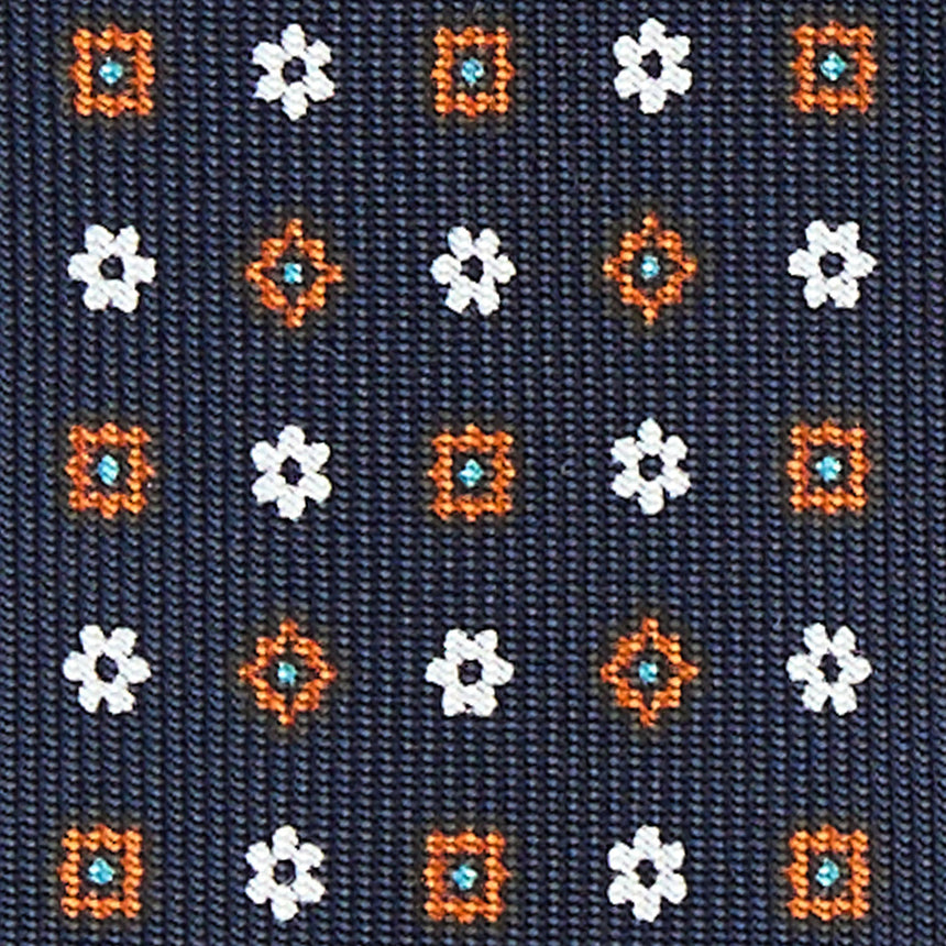 CRAVATTA SARTORIALE 5 PIEGHE IN SETA BLU SCURO