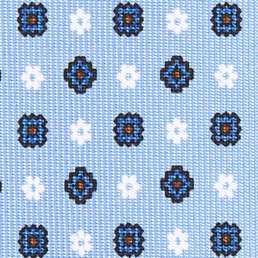 CRAVATTA SARTORIALE 5 PIEGHE IN SETA AZZURRA