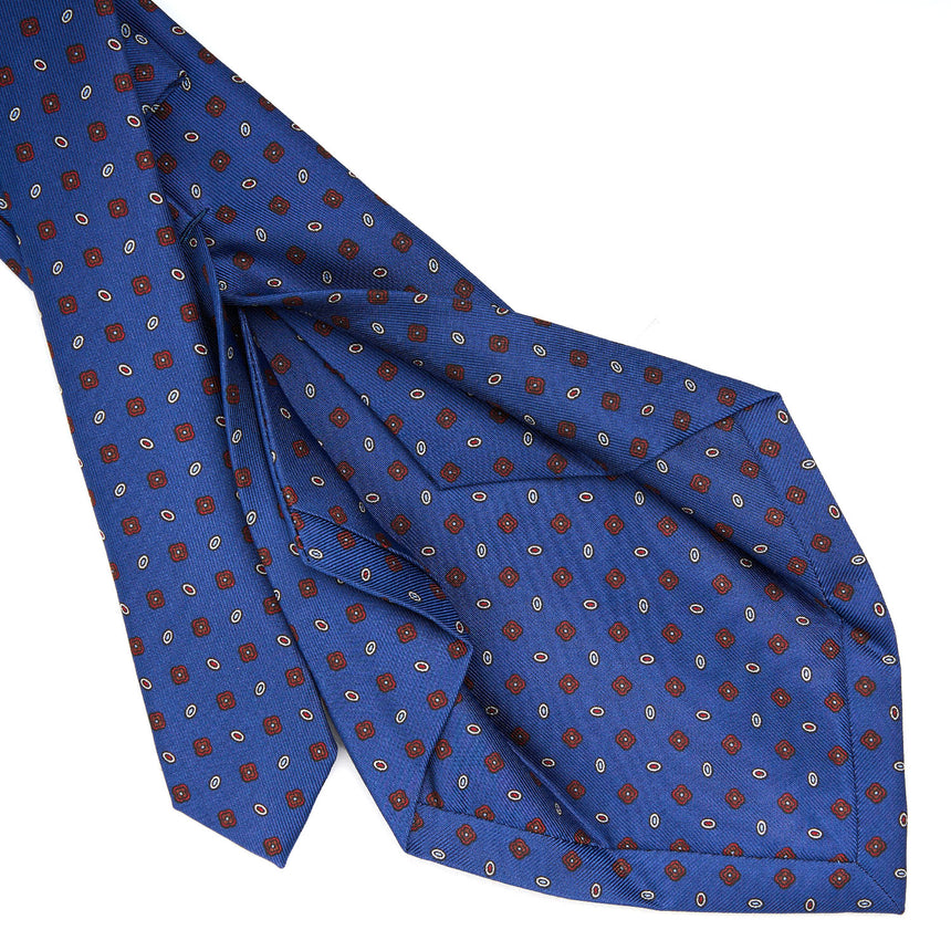 CRAVATTA SARTORIALE 5 PIEGHE IN SETA BLU