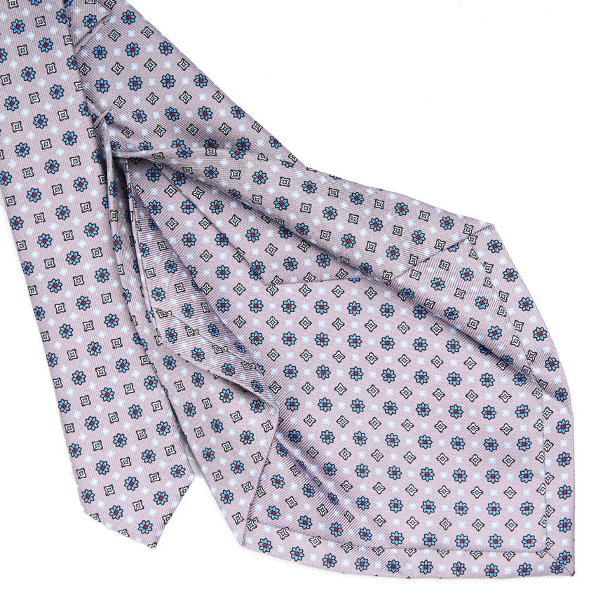 LIGHT GREY 5 FOLD SARTORIAL SILK TIE