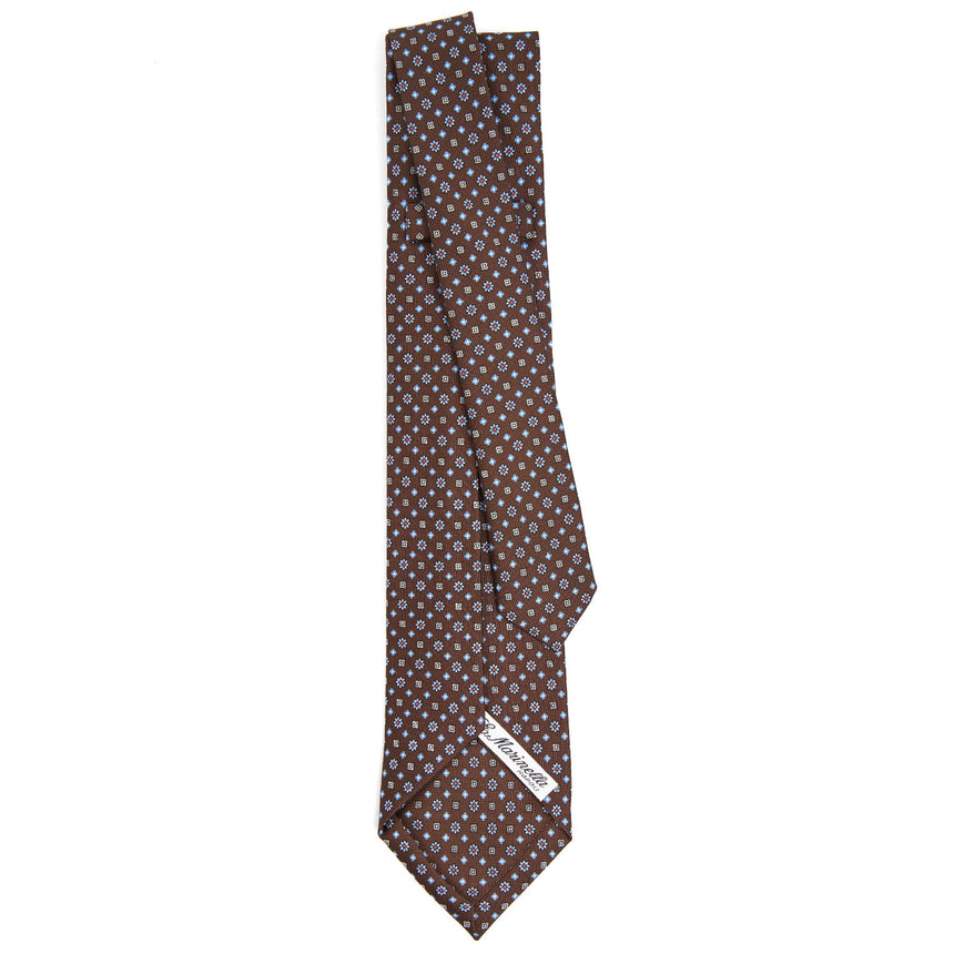 CRAVATTA SARTORIALE 5 PIEGHE IN SETA MARRONE SCURO