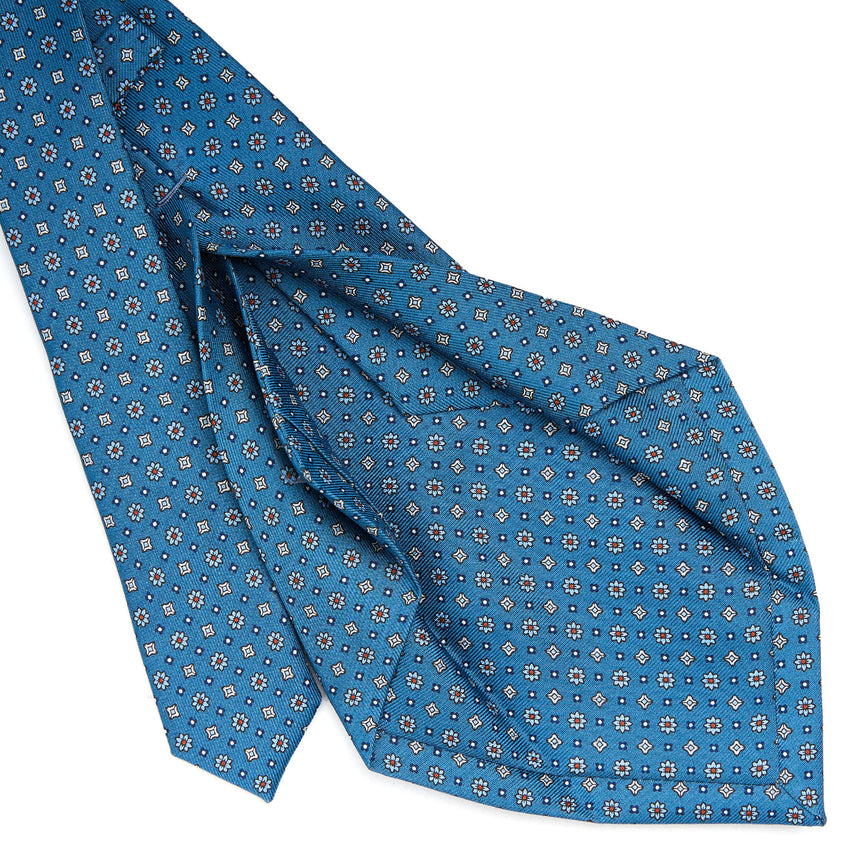 MID BLUE 5 FOLD SARTORIAL SILK TIE
