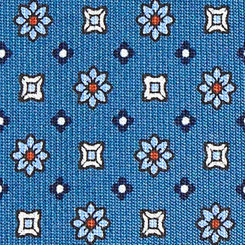 MID BLUE 5 FOLD SARTORIAL SILK TIE