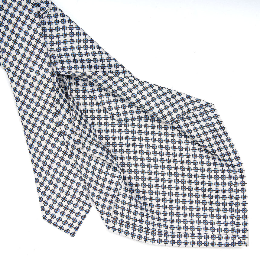WHITE 5 FOLD SARTORIAL SILK TIE