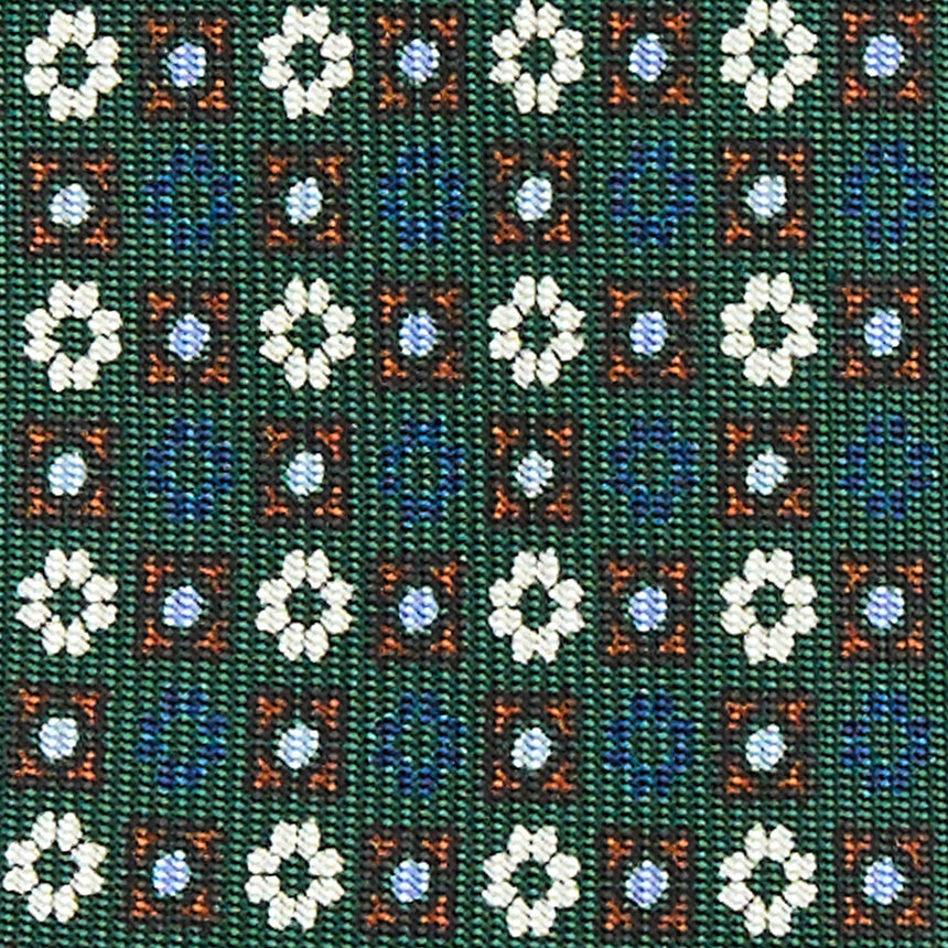 GREEN 5 FOLD SARTORIAL SILK TIE