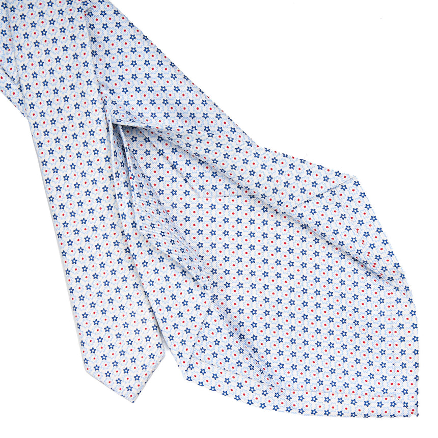 CRAVATTA SARTORIALE 5 PIEGHE IN SETA BIANCA