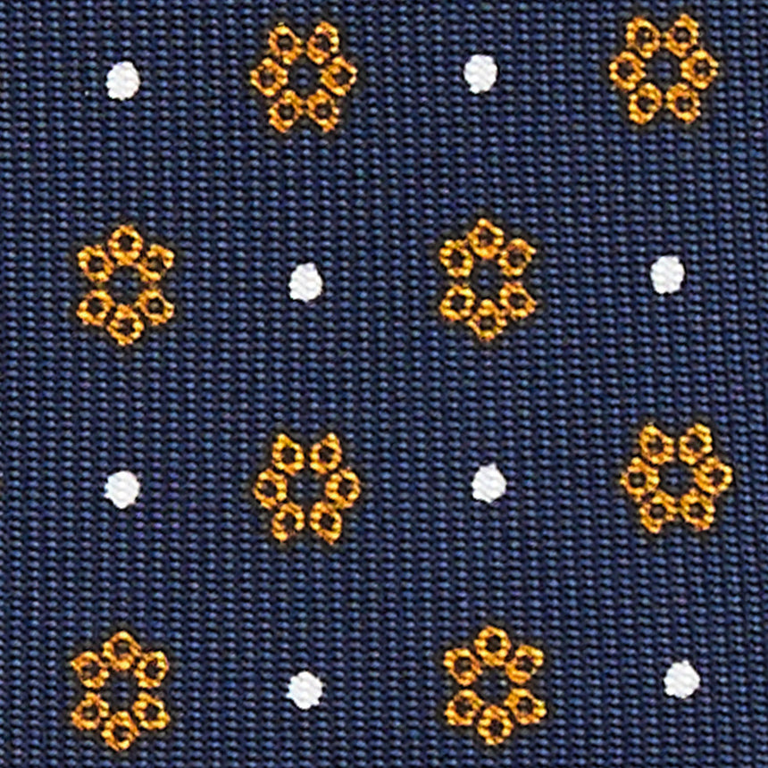dark_blue_5_fold_sartorial_silk_tie_small_flower_pattern_fabric_pattern_detail