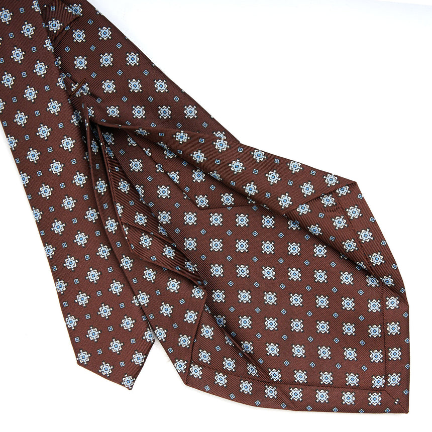 DARK BROWN 5 FOLD SARTORIAL SILK TIE