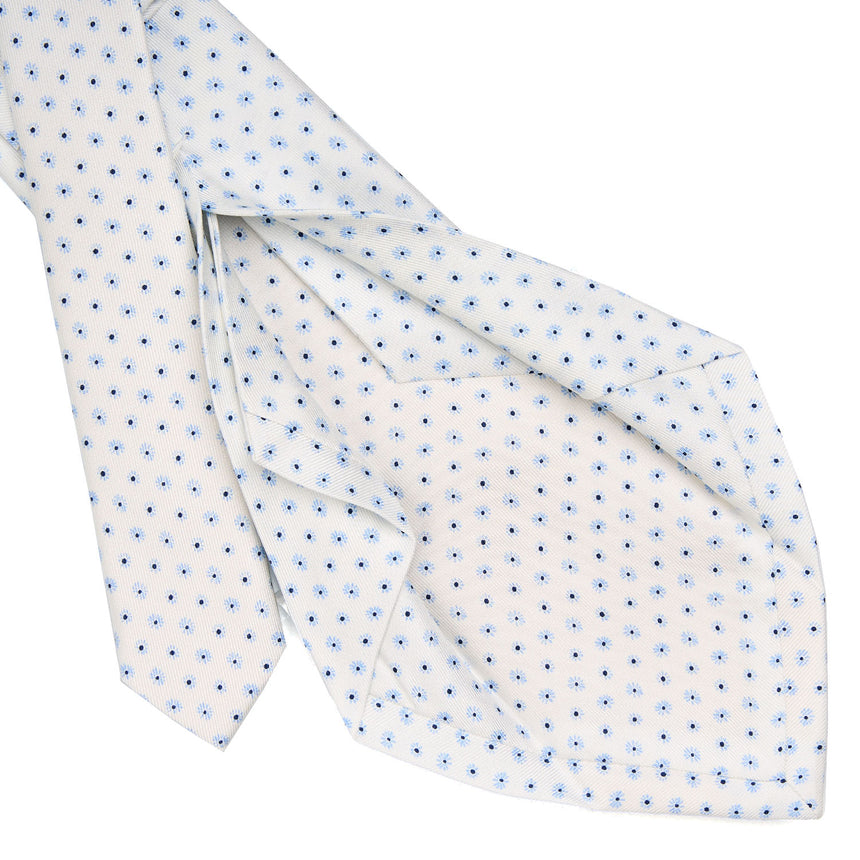 WHITE 5 FOLD SARTORIAL SILK TIE