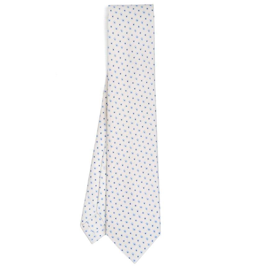 WHITE 5 FOLD SARTORIAL SILK TIE