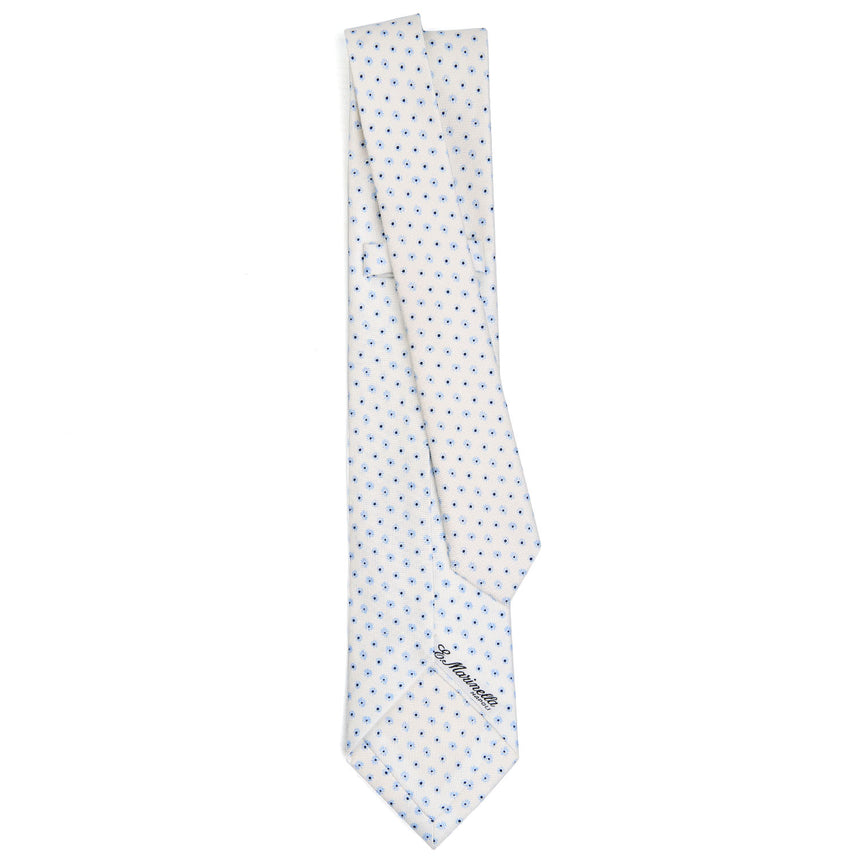 WHITE 5 FOLD SARTORIAL SILK TIE
