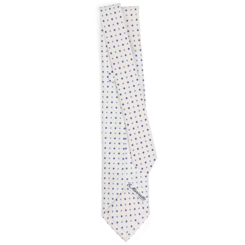 WHITE 5 FOLD SARTORIAL SILK TIE