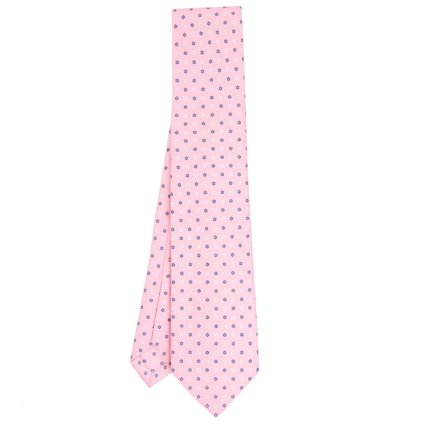 pink_5_fold_sartorial_silk_tie_small_flower_pattern_full_front_view