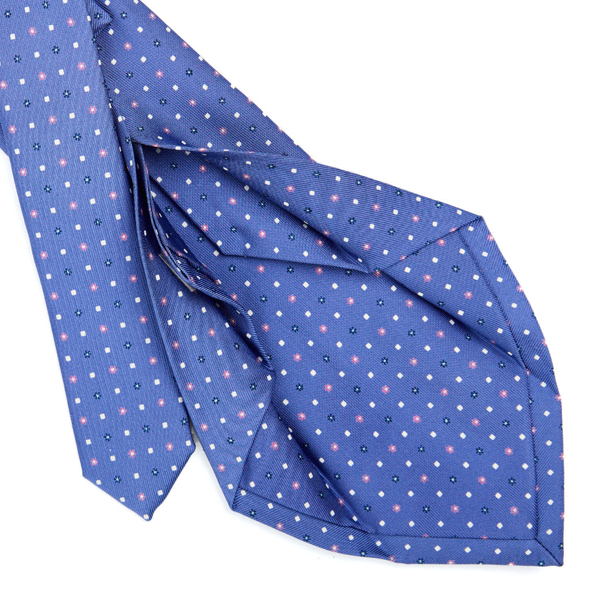 CRAVATTA SARTORIALE 5 PIEGHE IN SETA AZZURRO POLVERE