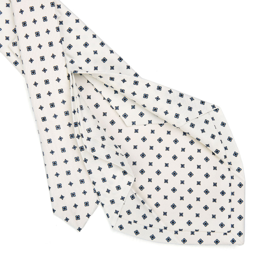 WHITE 5 FOLD SARTORIAL SILK TIE