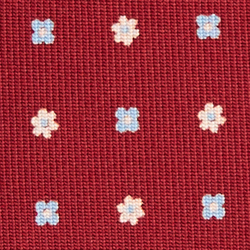 burgundy_5_fold_sartorial_silk_tie_small_flower_pattern_fabric_pattern_detail