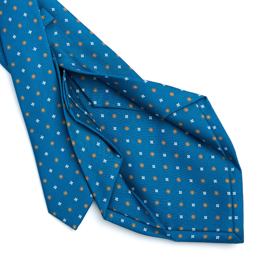 CRAVATTA SARTORIALE 5 PIEGHE IN SETA BLU MEDIO