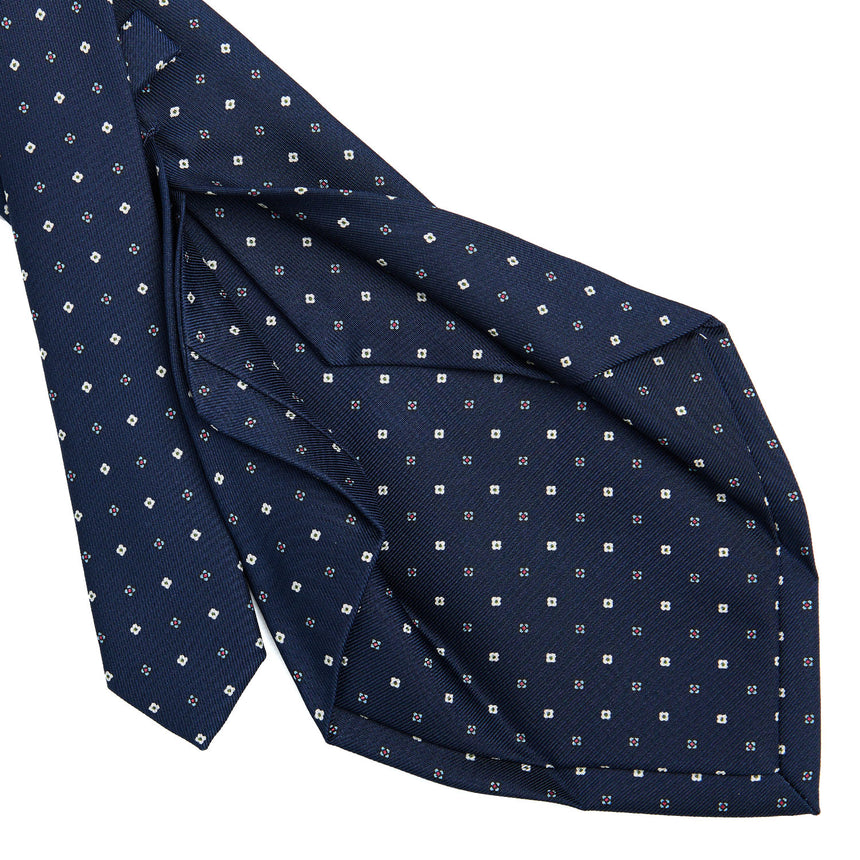 CRAVATTA SARTORIALE 5 PIEGHE IN SETA BLU SCURO