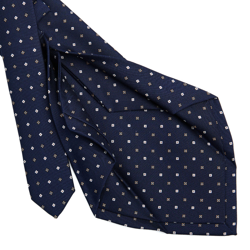 CRAVATTA SARTORIALE 5 PIEGHE IN SETA BLU SCURO
