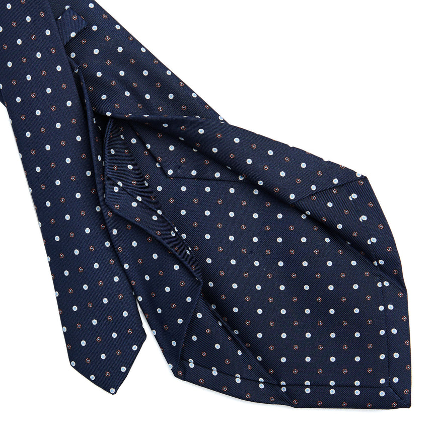 CRAVATTA SARTORIALE 5 PIEGHE IN SETA BLU SCURO