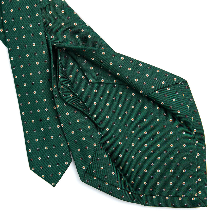 CRAVATTA SARTORIALE 5 PIEGHE IN SETA VERDE SCURO