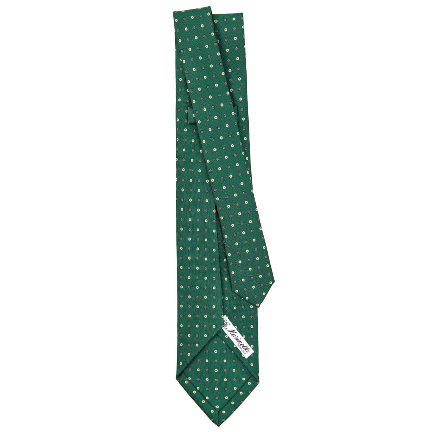CRAVATTA SARTORIALE 5 PIEGHE IN SETA VERDE SCURO