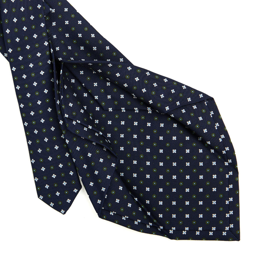 CRAVATTA SARTORIALE 5 PIEGHE IN SETA BLU SCURO