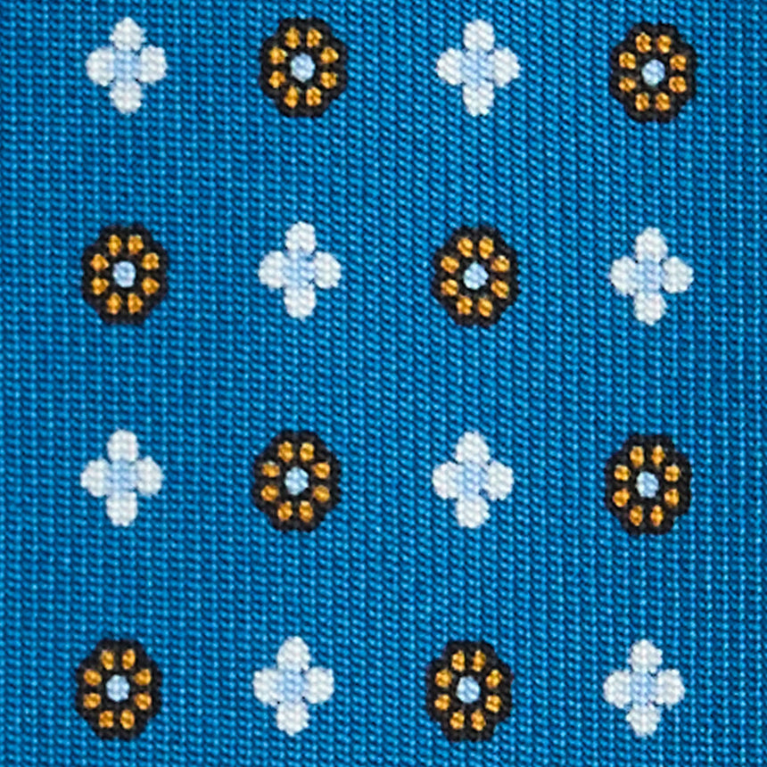 CRAVATTA SARTORIALE 5 PIEGHE IN SETA BLU MEDIO