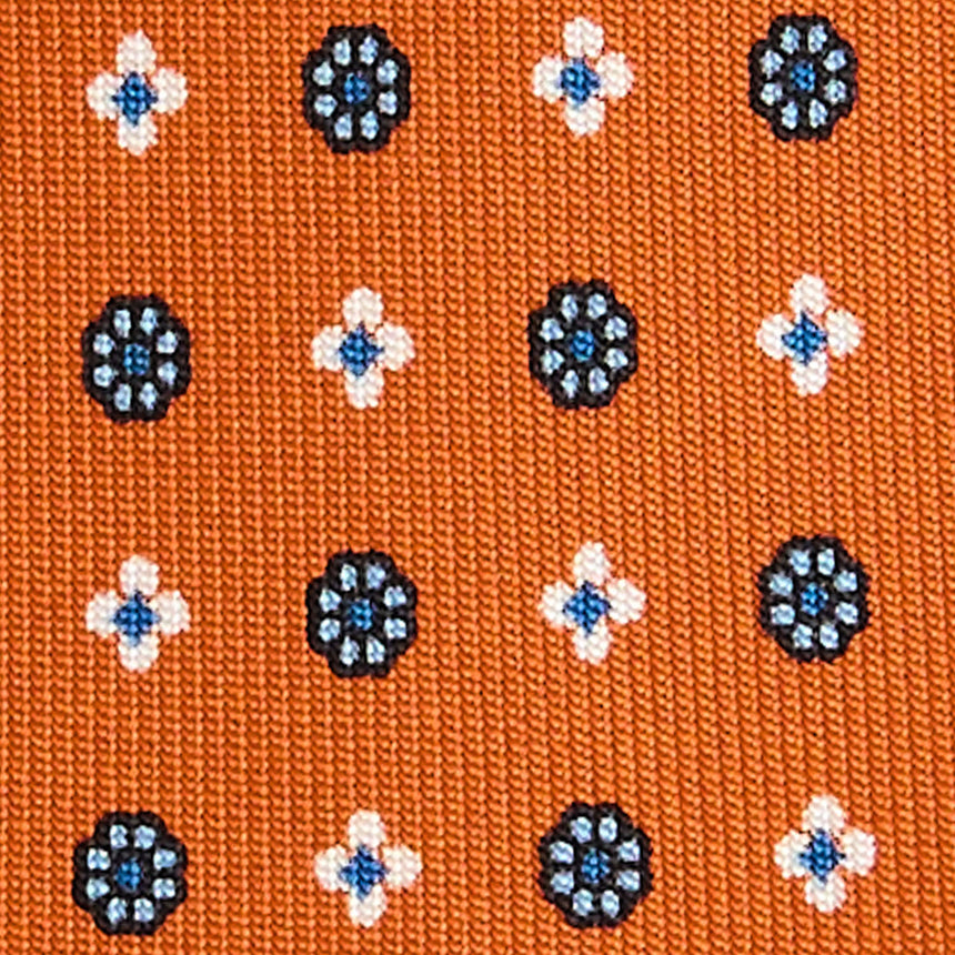 CRAVATTA SARTORIALE 5 PIEGHE IN SETA ARANCIONE