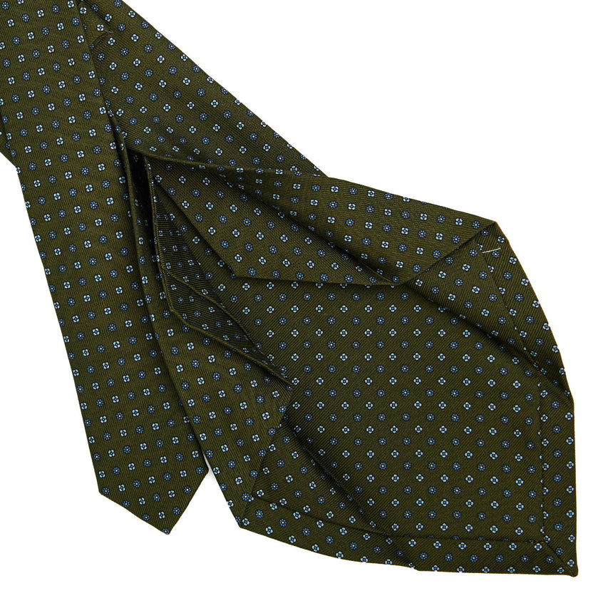 OLIVE GREEN 5 FOLD SARTORIAL SILK TIE