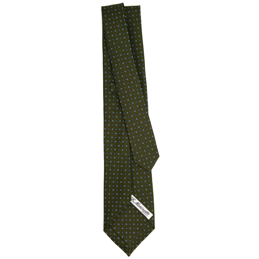 OLIVE GREEN 5 FOLD SARTORIAL SILK TIE