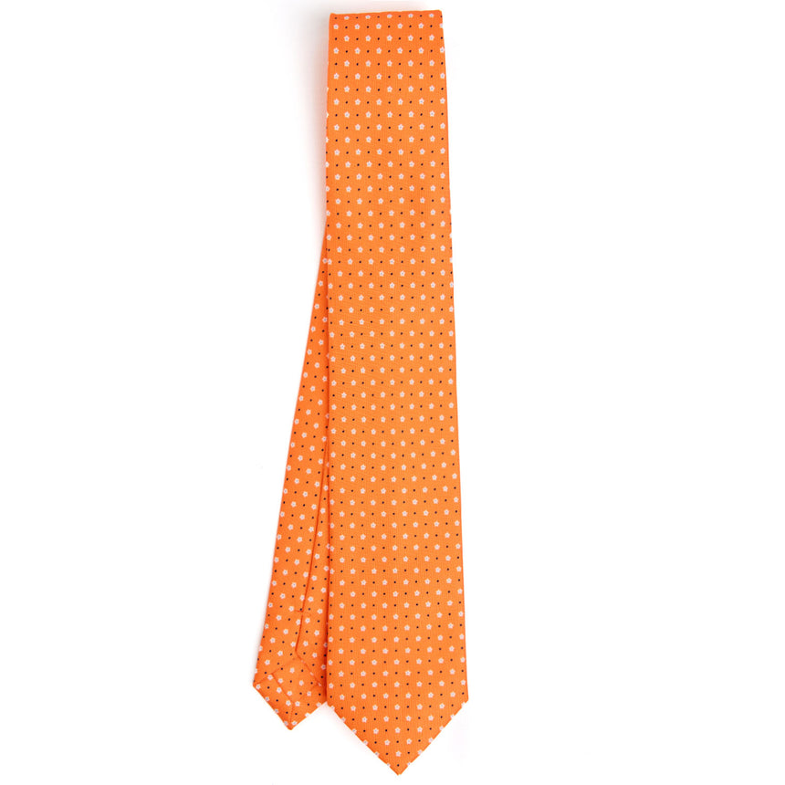 orange_sartorial_7_cm_silk_tie_small_flower_pattern_full_front_view