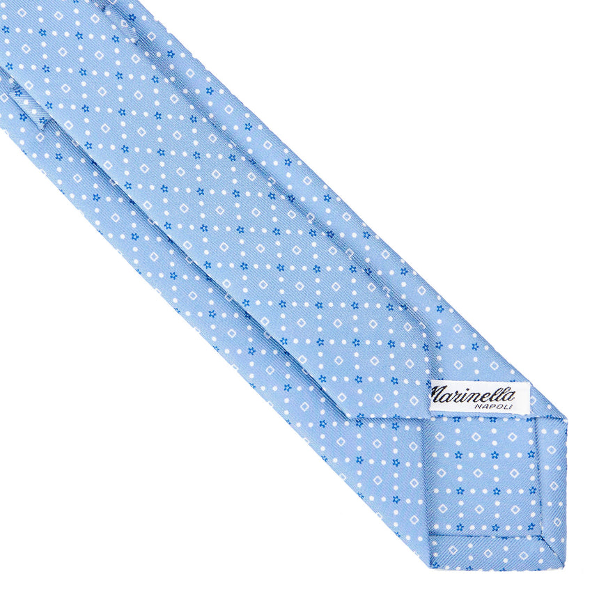 CRAVATTA SARTORIALE 7 CM IN SETA AZZURRA