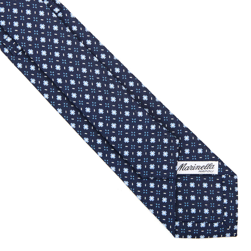 CRAVATTA SARTORIALE 7 CM IN SETA BLU SCURO