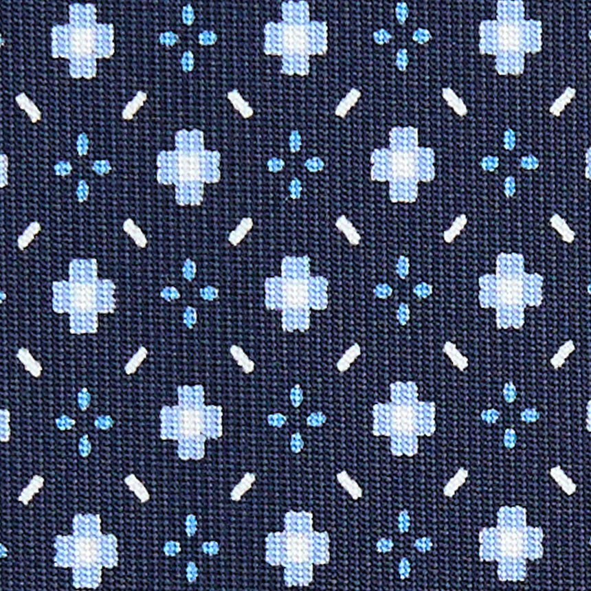 CRAVATTA SARTORIALE 7 CM IN SETA BLU SCURO