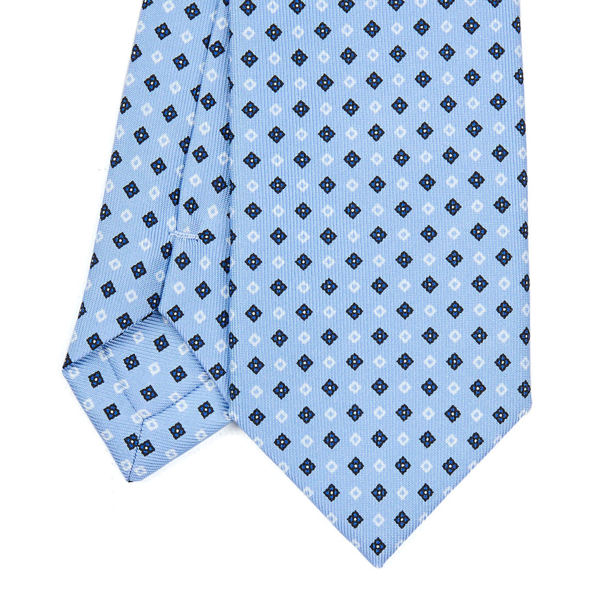 CRAVATTA SARTORIALE 7 CM IN SETA AZZURRO