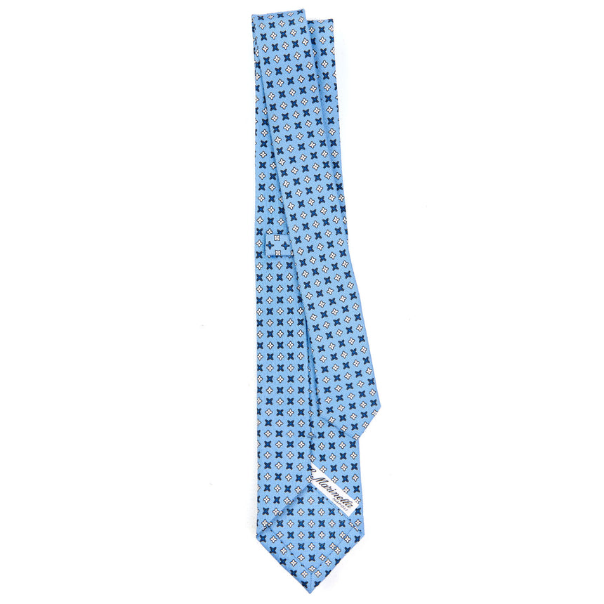 CRAVATTA SARTORIALE 7 CM IN SETA AZZURRA
