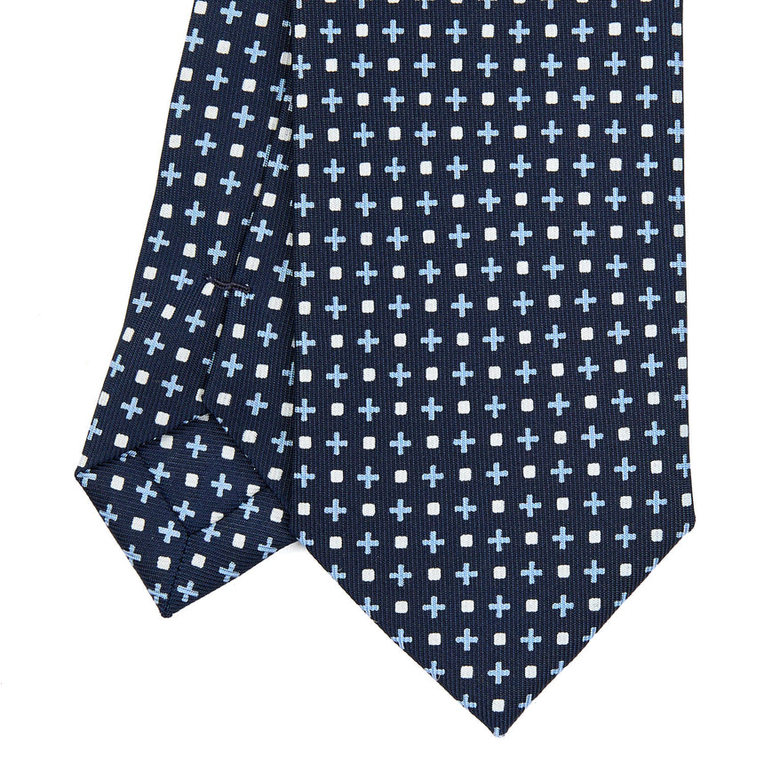 CRAVATTA SARTORIALE 7 CM IN SETA BLU SCURO